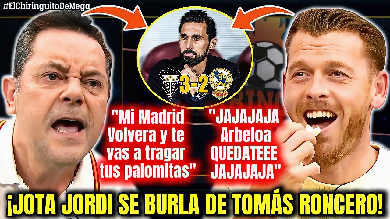 🤣¡NO TE LO PIERDAS! Jota Jordi SE BURLA de Tomás Roncero en El Chiringuito por la Derrota del Madrid