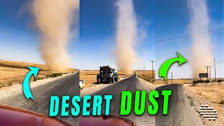 POV Chasing a Desert Dust Devil by Car