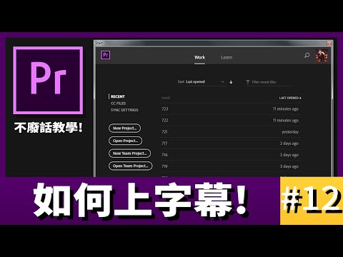 【阿睿的不廢話Pr教學】 #12 -如何上字幕 | Premiere Pro CC