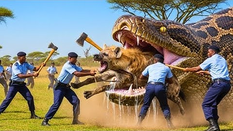 Heart-Stopping Moment: Watch as Rescue Team Battles Giant Python to Save Hyena! 
