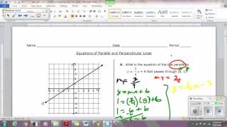 Geo: Unit 3 Day 1 HW Tutorial- Parallel & Perpendicular Lines