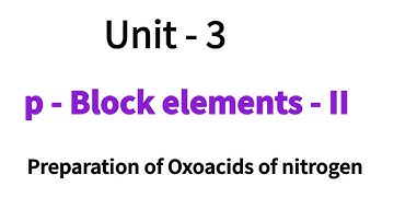 Preparation of Oxoacids of nitrogen  / p-Block elements - II / Class 12 chemistry /