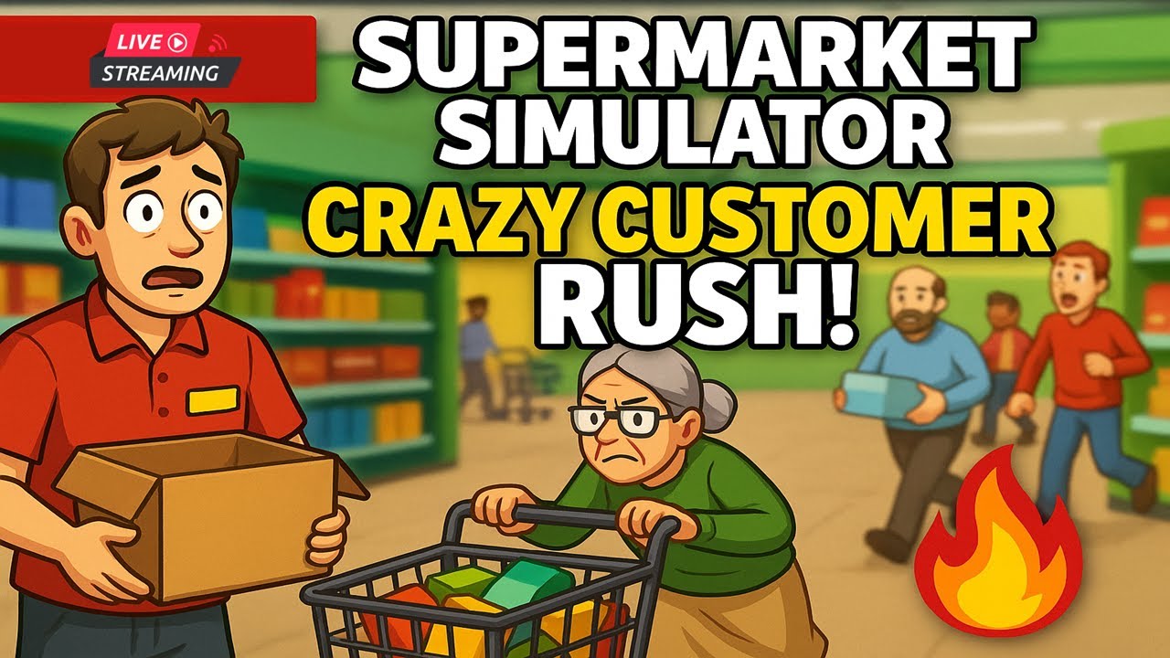🛒Customer Rush Madness! 🏃‍♂️💨 Supermarket Simulator LIVE Gameplay ...