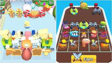 Merge Alphabet Food Battle Vs Merge ABC Letter Run Battle Max Level Gameplay