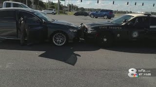 FHP: Drunk driver fell asleep at intersection, hit patrol car