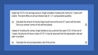 AI SL: Problem 2 Paper 1 May 2023 TZ2 (Finance)(Depreciation rate)(Compound interest)