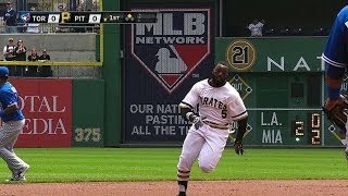 TOR@PIT: Harrison leads off with a triple