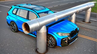 Cars vs Low Pipes x Ledges x Upside Down Speed Bumps ▶️ BeamNG Drive