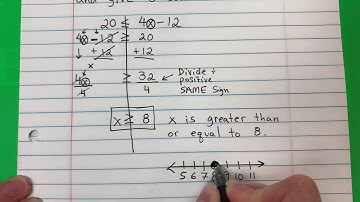 Solving Inequalities: 20 Is Less Than Or Equal To 4x-12