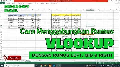 Cara Collaboration Rumus Vlookup dengan fungsi Left, Mid & Right | Ms. Excel