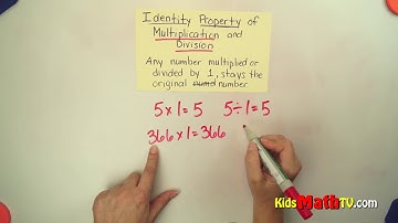 Identity property of division and multiplication video, 4th to 7th grades