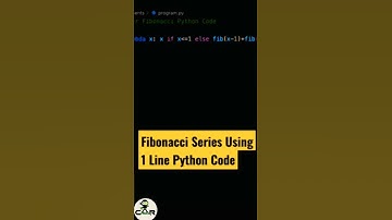 One Liner Fibonacci Series Python Code #shorts #python #coding #programming
