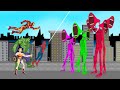 Team Hulk VS  Color Team Siren Head LV 1, LV 2, LV 3 [HD] | SUPER HEROES MOVIE ANIMATION