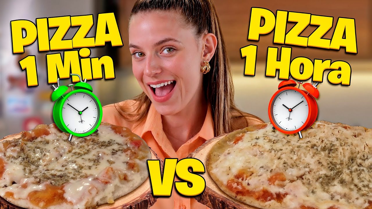 PIZZA DE 1 MINUTO X PIZZA DE 1 HORA | Desafio saudável Thaisa Leal