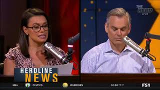 Colin Cowherd react to Kyle Kuzma shoves LeBron on defense during Lakers loss to Clippers 113-105
