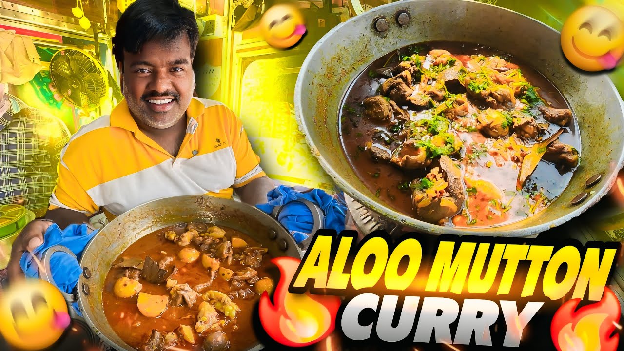 Aaj First Time Banaya Aloo Mutton Curry 😋 || Cooking with Indian truck driver || 