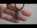 "Owl" Grooved Cabochon Beginner Wire Wrapping Tutorial Using 1 pieces of round wire