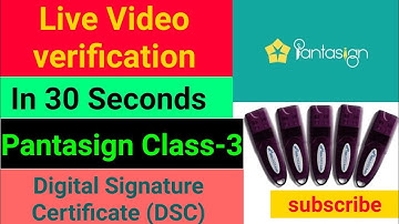 Live video verification Class-3 DSC in Pantasign | DSC Expert | Digital Signature DSC | 8210761978