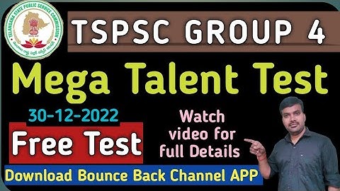TSPSC||Group 4||Free Talent Test||Full Details||Test Series for Group 4