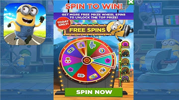 Minion Rush SPIN TO WIN ! / GET 30 PRIZE WHEEL SPINS fullscreen gameplay walkthrough iOs / android
