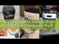 Review BOSWELL Glass Air Fryer, 7.5QT with Transparent Fry Bowl, Circulating Heating, Temperature Co