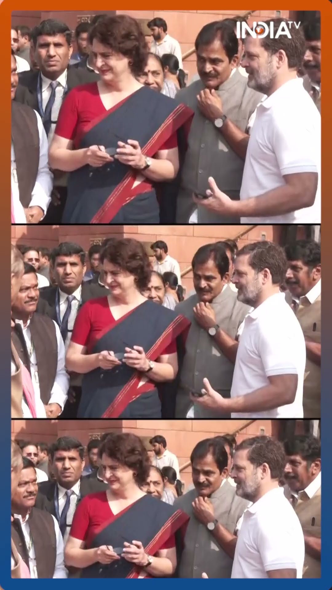 संसद के बाहर हल्के-फुल्के अंदाज में दिखे Rahul Gandhi, Priyanka Gandhi #shorts #rahulgandhi