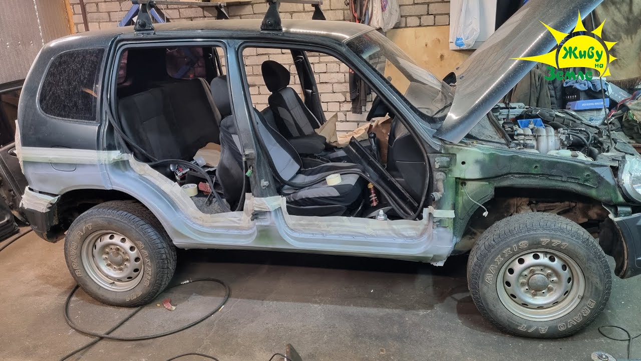 Машина для рыбалки после ремонта. Замена порогов на Ниве