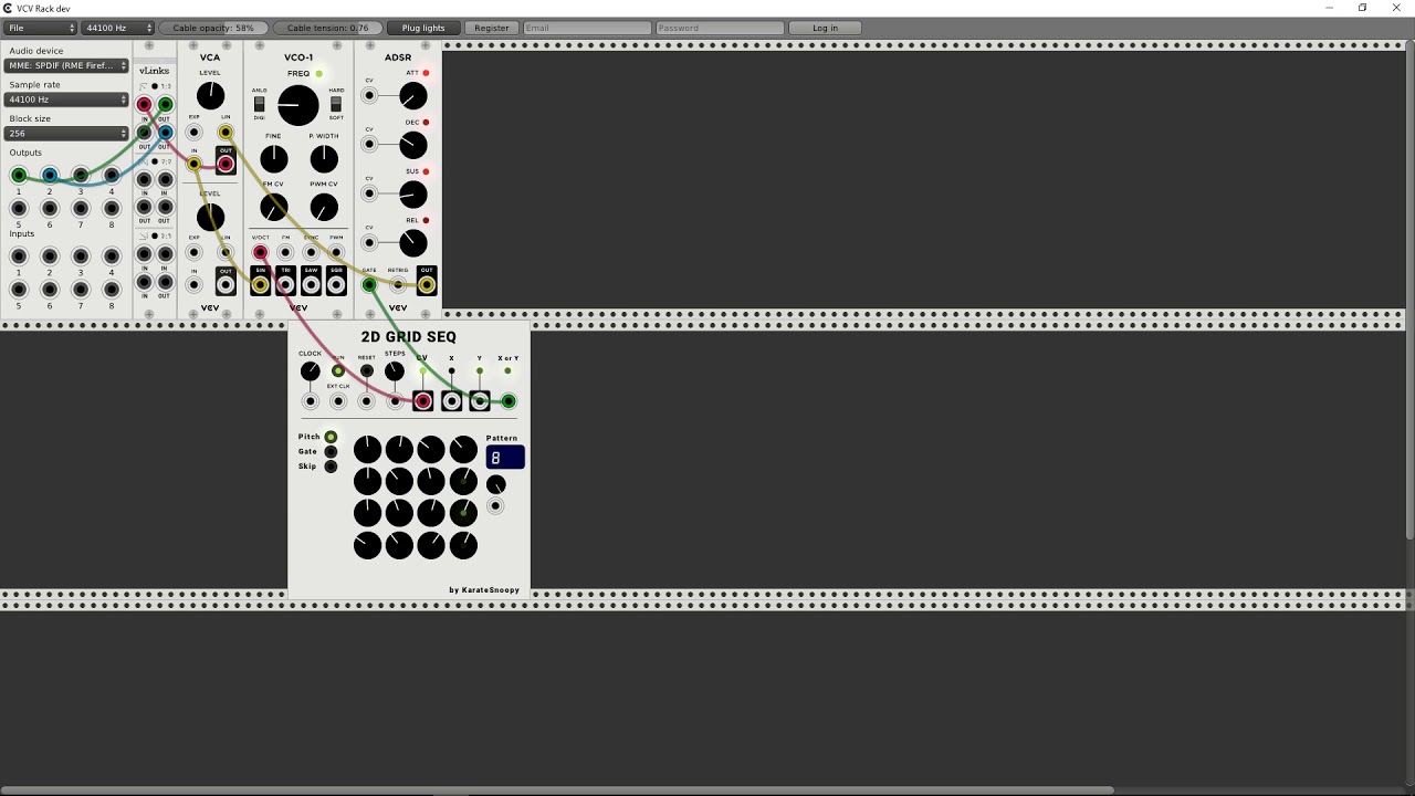 Karatesnoopy 2d Grid Sequencer For Vcv Rack Switched On Rack