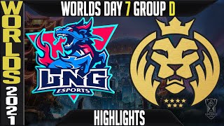 LNG vs MAD Highlights | Worlds 2021 Day 7 Group D | LNG Esports vs MAD Lions