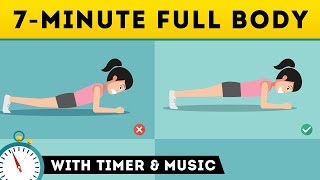 7-MINUTE FULL BODY Workout At Home | Animated Fitness Exercises Without Equipment Beginner