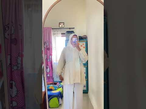 Kemeja polo linen dan hijab parisnya mantul deh pokoknya #hijab #tunik #shopeehaul #shopeefinds