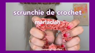 Aprende a tejer crochet - Scrunchie, coleta, chulo, moño con lana de satín efecto terciopelo