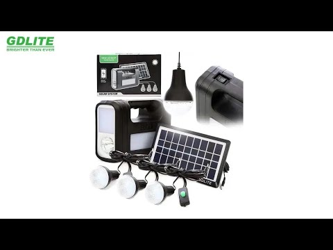 Система автономного освещения GDLITE GD 8017 SMART- солнечная станция с лампочками и ПБ-новинка 2023