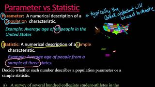 Parameter vs Statistic