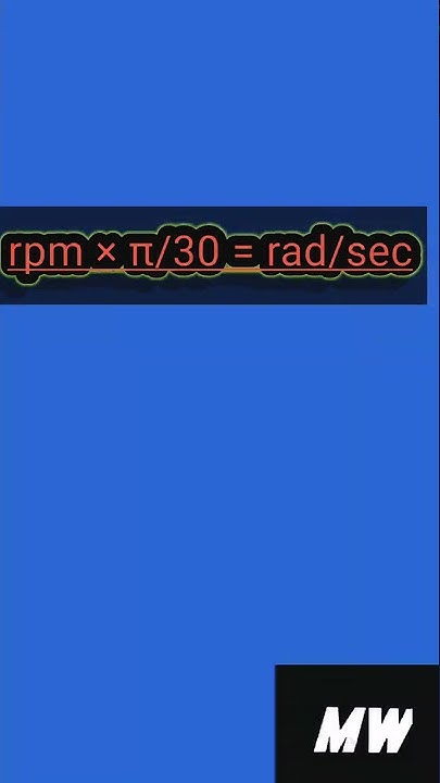 #shorts // how to convert rpm into rad/sec???? - YouTube