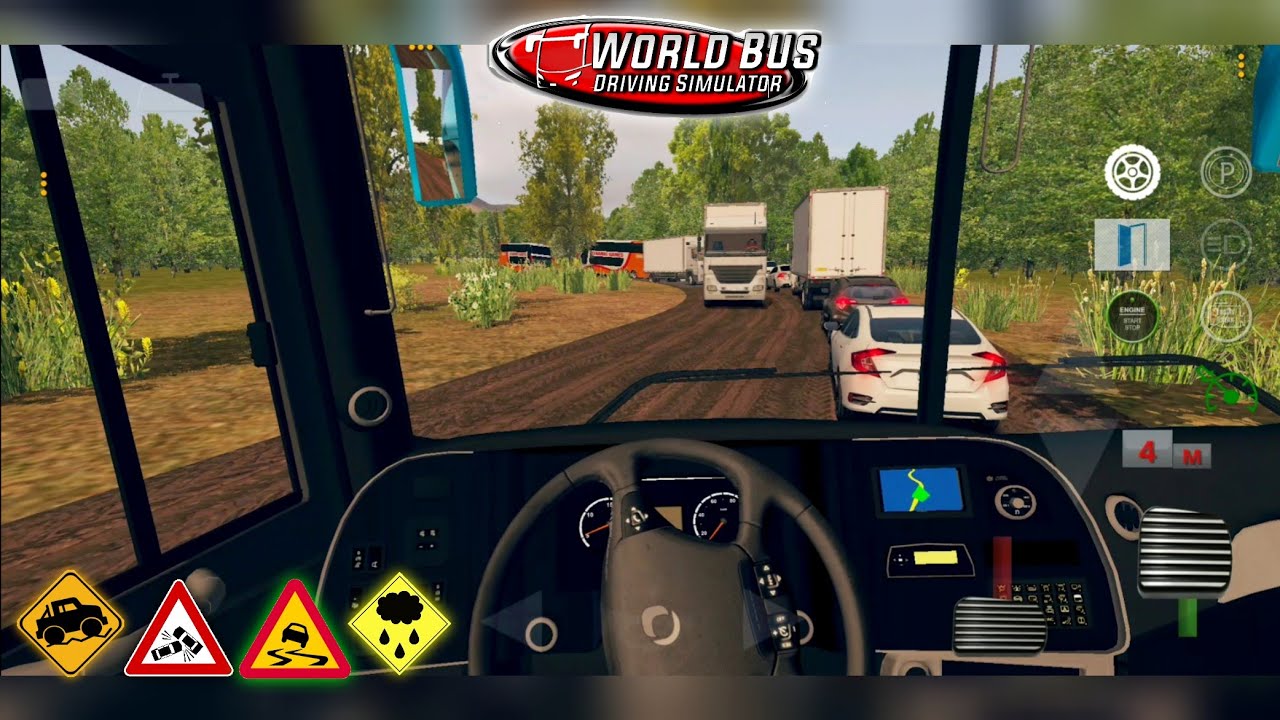 World Bus Driving Simulator  Suspension Test on Mud/Dirt Road with 8x2