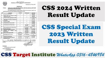 CSS 2024 Written Result | CSS Special 2023 Written Result | CSS Result | FPSC