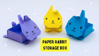 DIY MINI PAPER BUNNY STORAGE BOX / Paper Crafts For School / Paper Craft / Easy Origami  Box DIY by World Of Art And Craft 1,242 views 4 weeks ago 11 minutes, 32 seconds