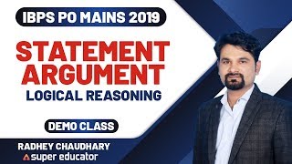 Adda247 Super Educator | Reasoning by Radhey Sir | Demo Class 1| Statement Argument