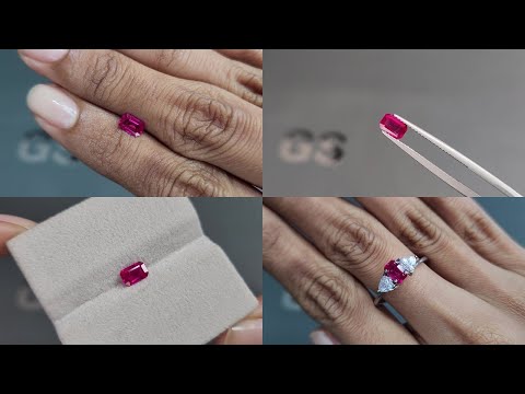Ruby Pigeon Blood octagon cut 0.61 carats, Burma Video  № 1