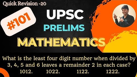 What is the least four digit number when divided by 3, 4, 5 and 6 leaves a remainder 2