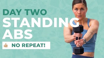 Ab Challenge Day 2: 7-Minute Standing Abs (No Repeats, One Dumbbell)