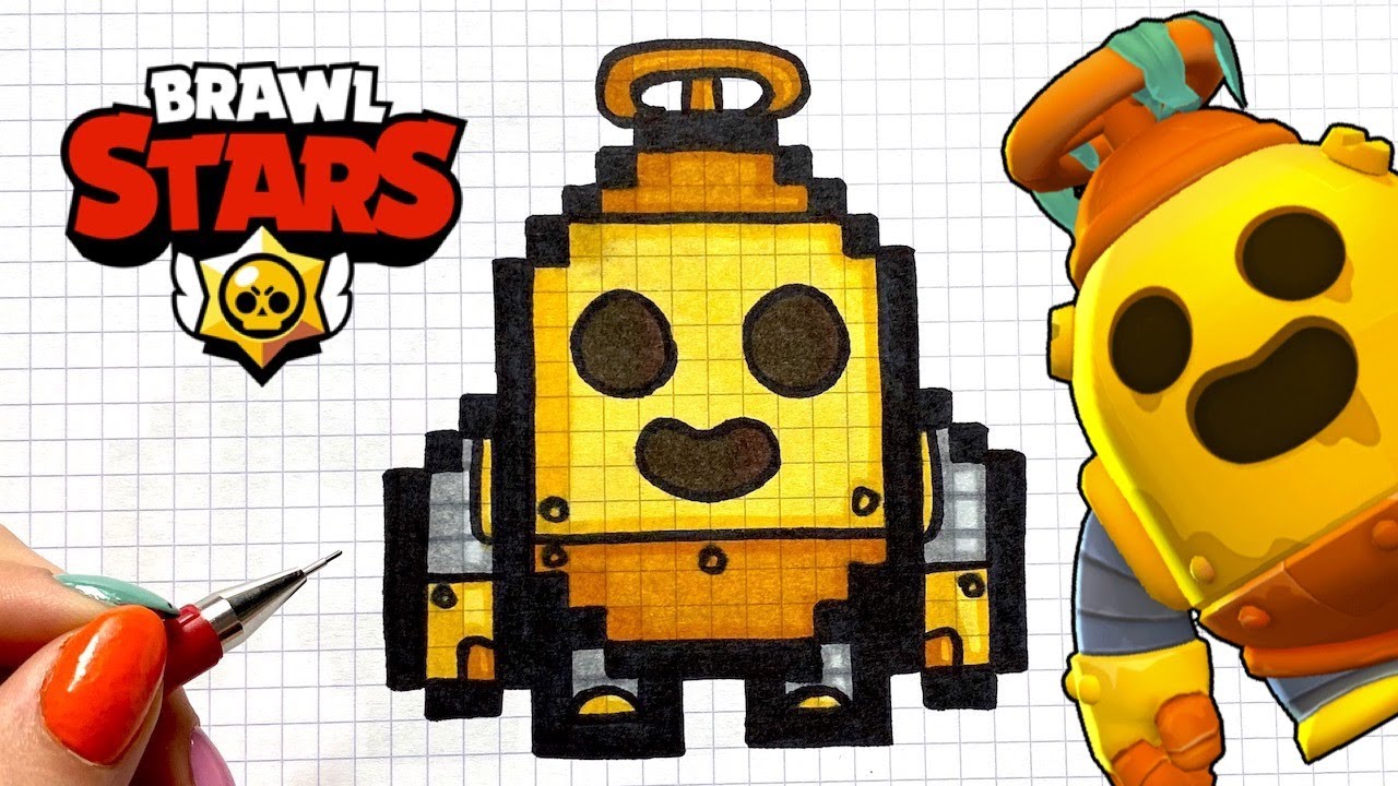 Tuto Dessin Spike Robot Pixel Art Brawl Stars Youtube - spike brawl stars pixel art