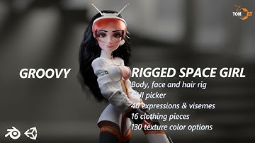Groovy Space Girl - Rigged character for Blender and Unity