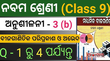 Exercise 3b, polynomial, class 9 math, Odia medium, kutu sir guidelines.