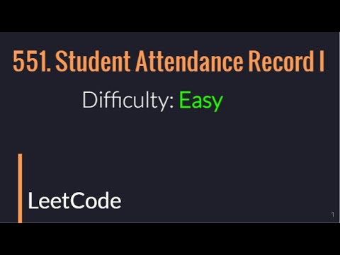 551. Student Attendance Record 1 | LeetCode | Problem solved