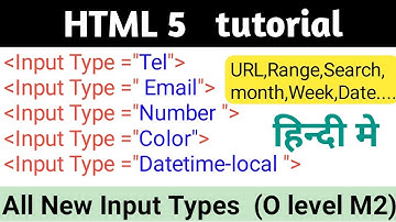O level M2 R5 #m2r5 | HTML5 New input type | all new input type in html 5 | HTML 5 tutorial o level