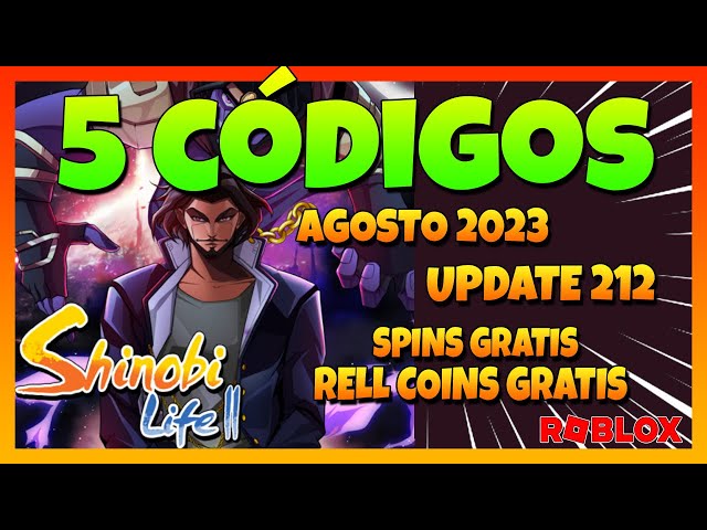 ⚡5 NUEVOS CODIGOS de SHINOBI LIFE 2 Roblox en Agosto 2023 ⚡ Update 212 ⚡  EMiLiOR 