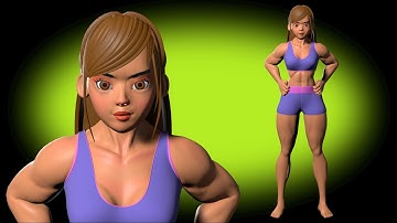 🎨 Creating a Stylized Gym Girl Character - Blender Timelapse Art Process (10 Hours in 11 Minutes) 🎨