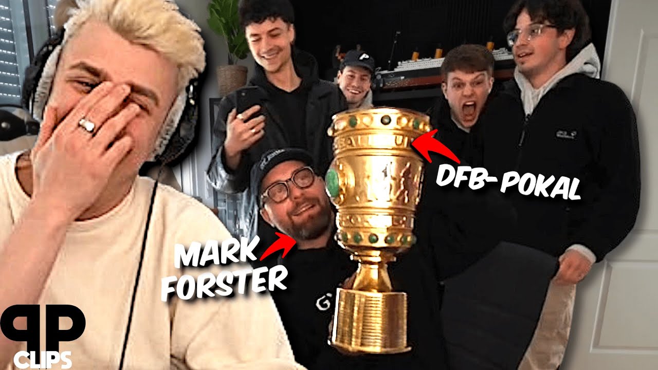 Mark Forster crasht Papaplattes Stream mit geklautem DFB Pokal & tauscht ihn mit BastiGHG Kopf